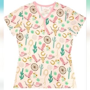 NWT Little Sleepies Pink Ready To Rodeo Pajama Top Size Small